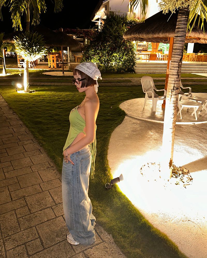 Shade light blue low wide jeans