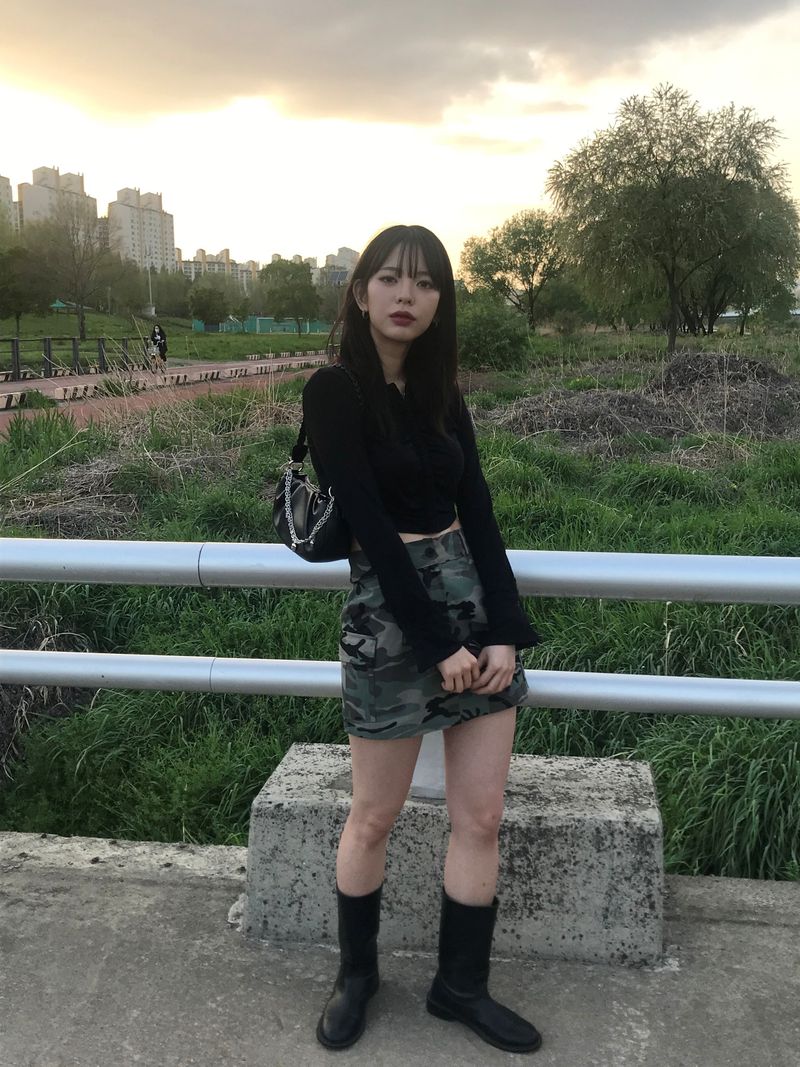 Military cargo mini skirt