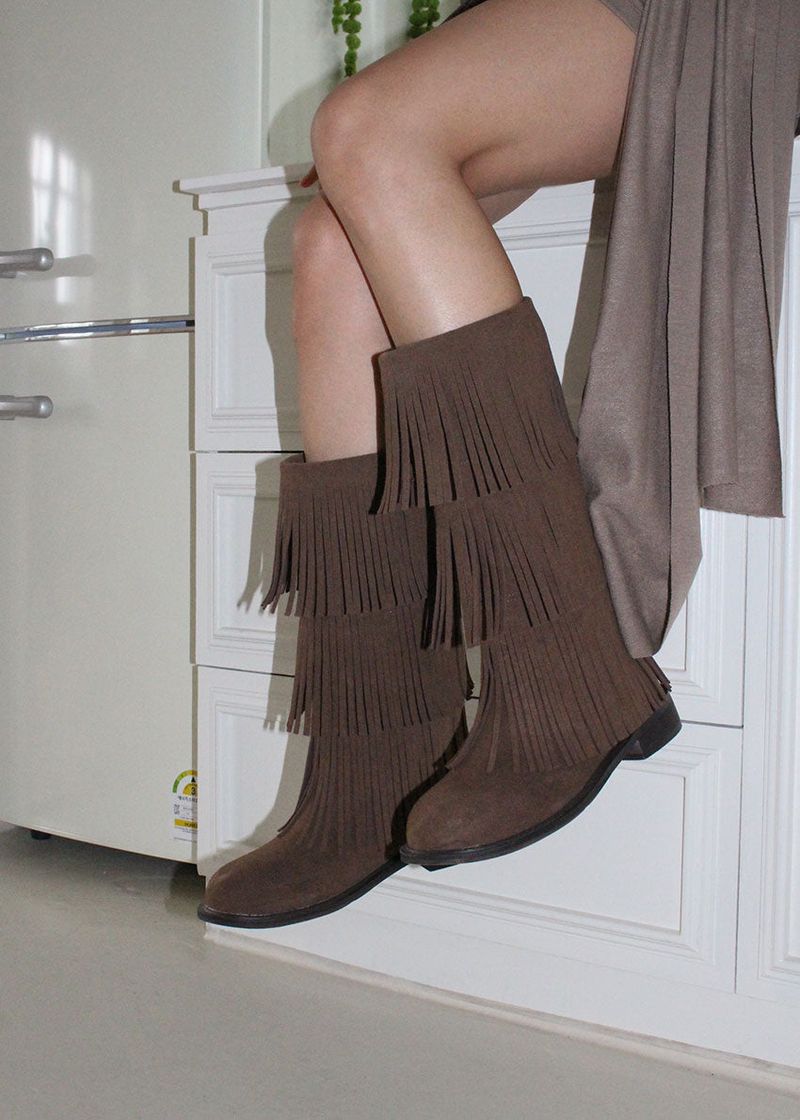 eon（イオエン）の「FRINGE MIDDLE BOOTS（Shoes）」