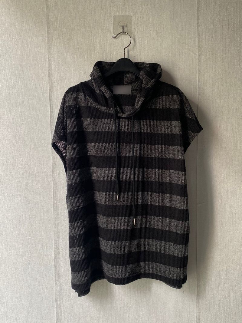 Grunge stripe knit vest 2C