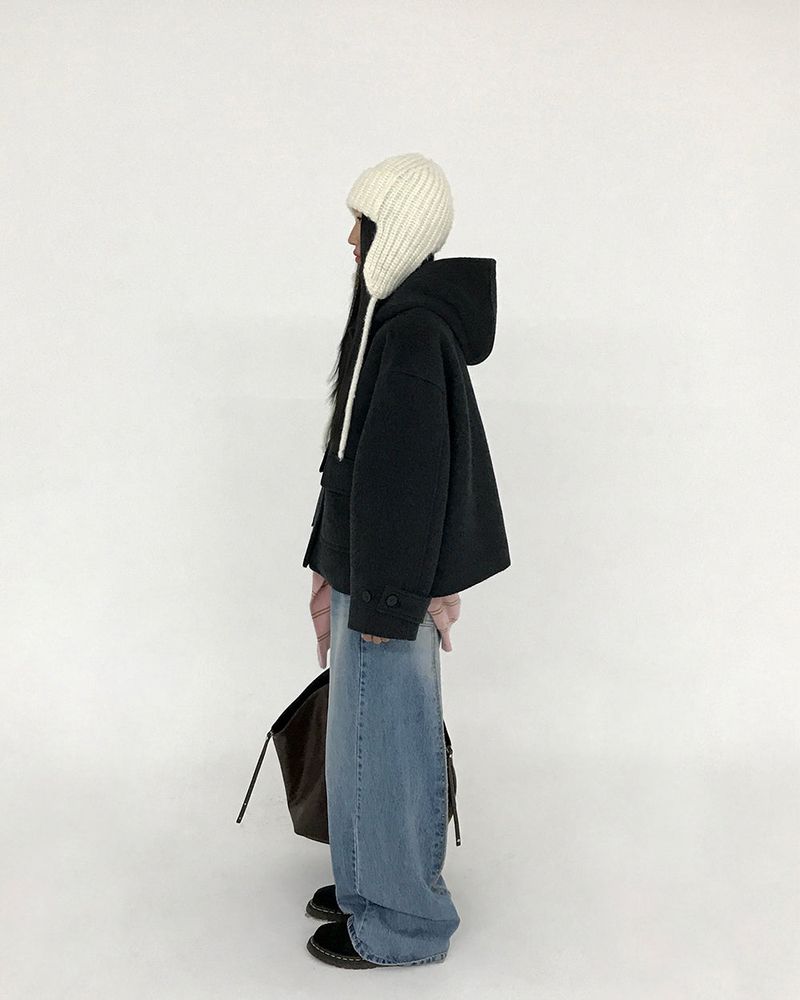 [ORIGINAL] CHILD HOOD WOOL SHORT COAT