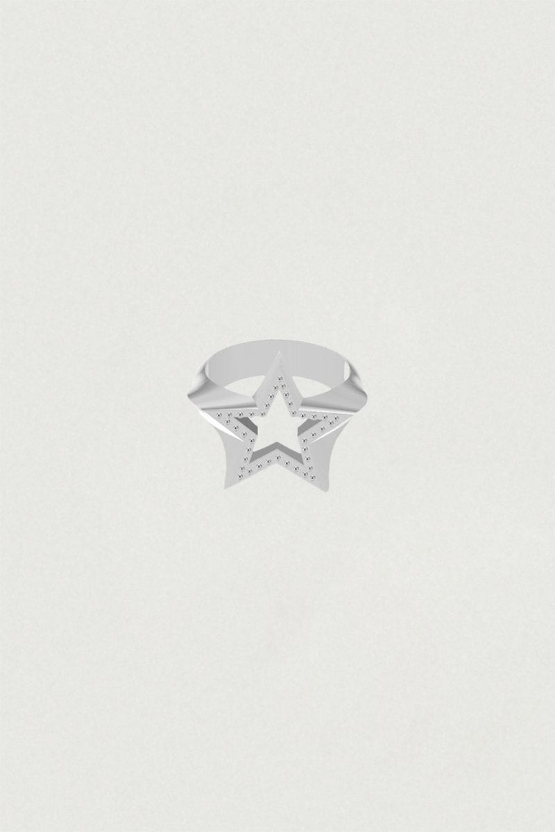 [925SILVER] COOKIE FRAME STAR STUD RING