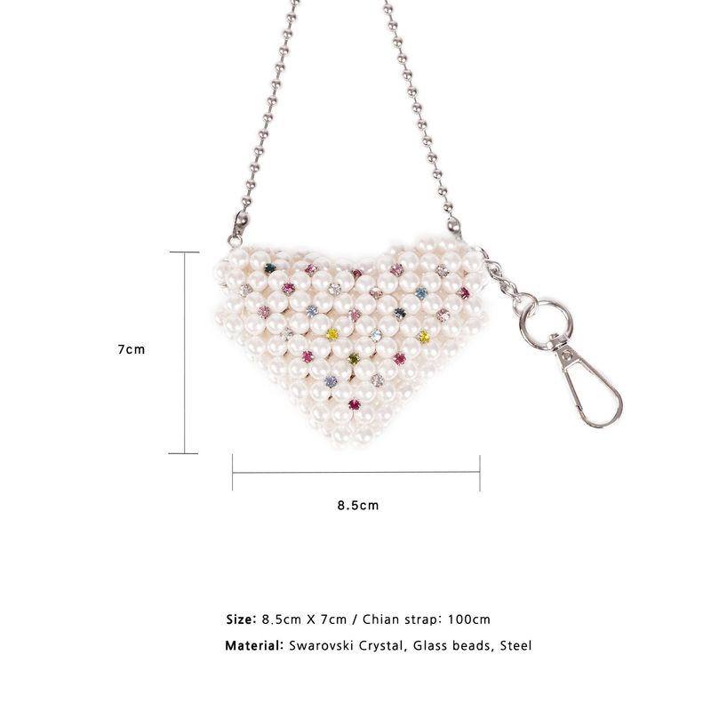 LOVE Pearl Crystal Mini Heart BAG_WHITE