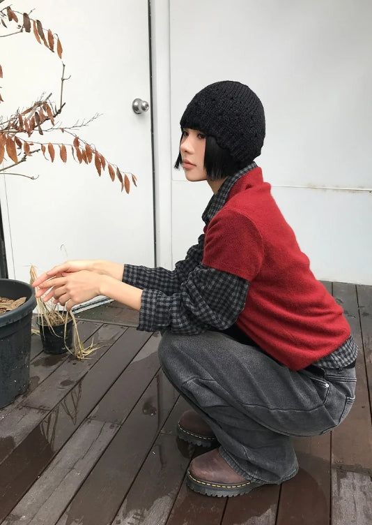 (WOOL) RACCOON COLLAR KNIT