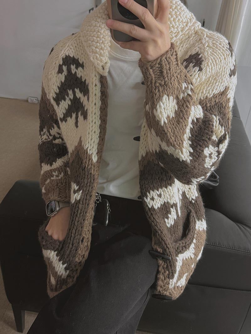 [Handmade] Nordic Toggle Knit Cardigan