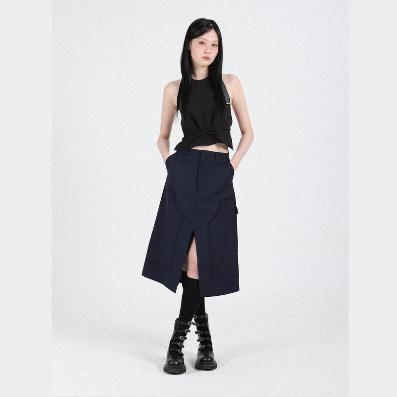 Double Edge Skirt (NAVY)