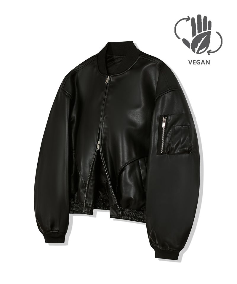 standard error（スタンダードエラー）の「87-STAN026 [Vegan Leather]カーブドレイヤーボンバーレザージャケット（ジャケット/アウター）」