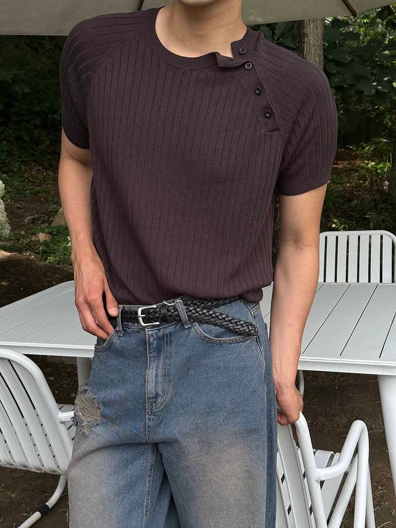 Side button golgi half knit(6color)