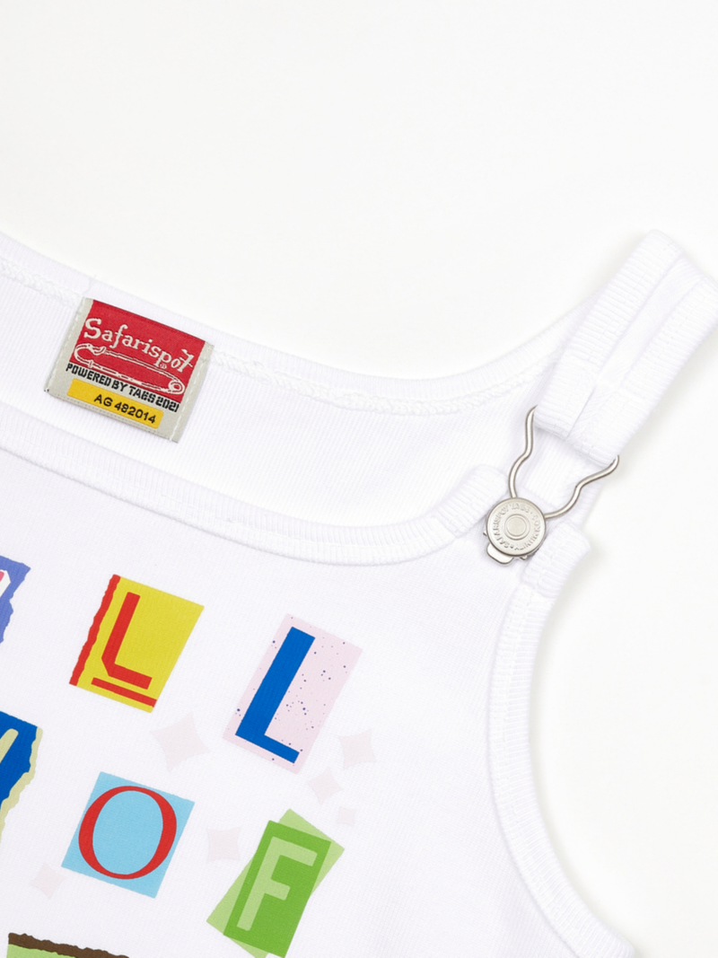 1/2 STICKERPACK SUSPENDERS SLEEVELESS (WHITE)