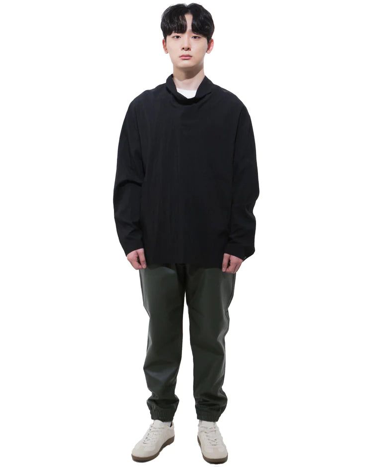 モックネックシャツ-BLACK (送料込)- WooStore