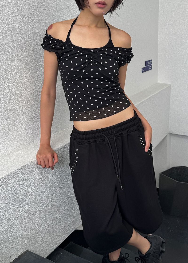 SHIRRING DOT 2-WAY TOP