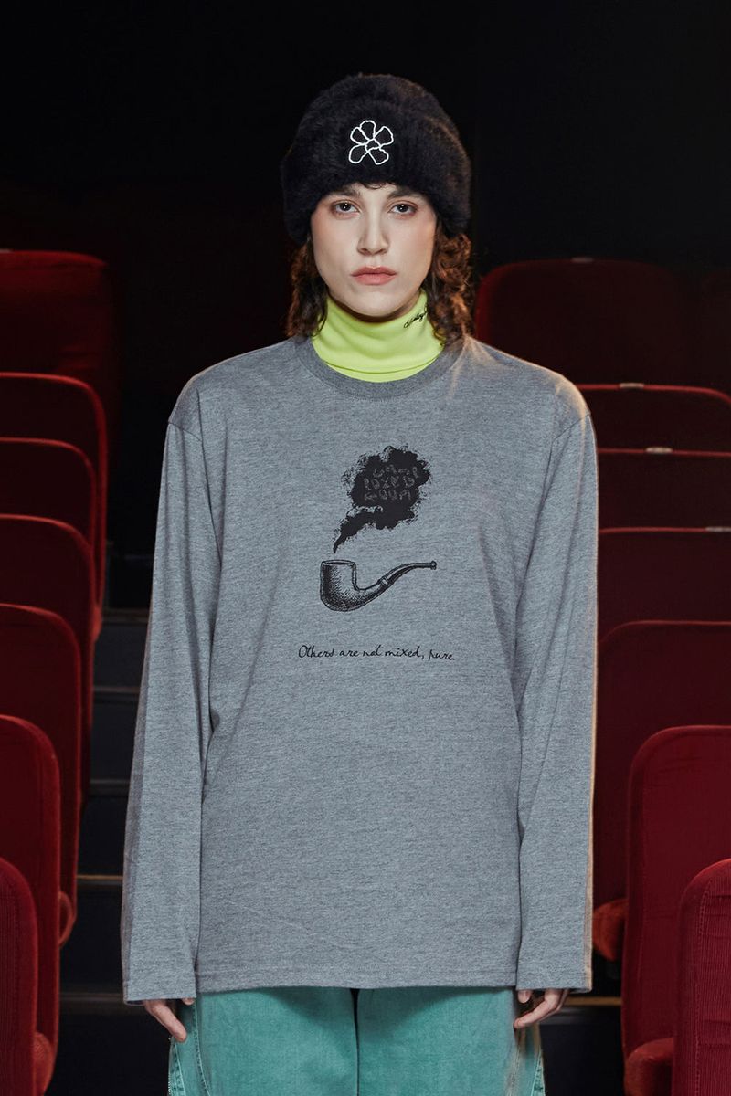 UNALLOYED（アナロイド）の「PIPE LSV T SHIRT / GREY（Tops）」