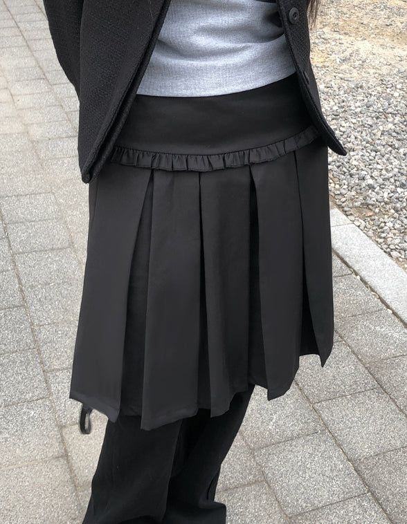 Herin Frill Pleated Midi Skirt