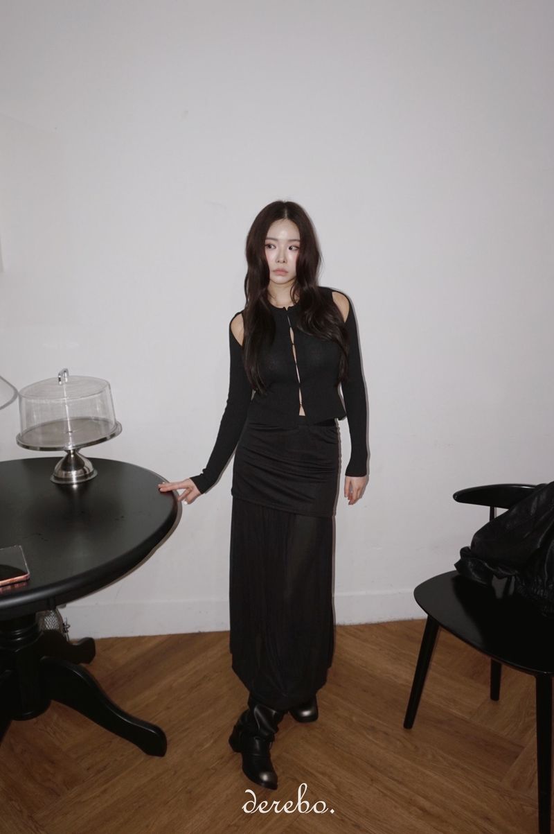 cocktail chiffon see-through long skirt