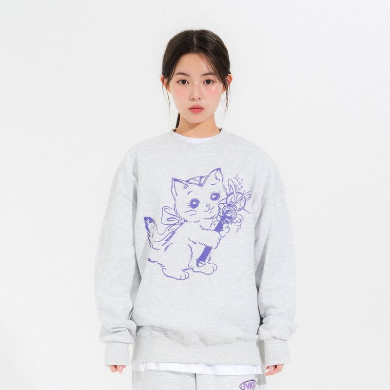 WAND CAT SWEATSHIRTS-LIGHT MELANGE