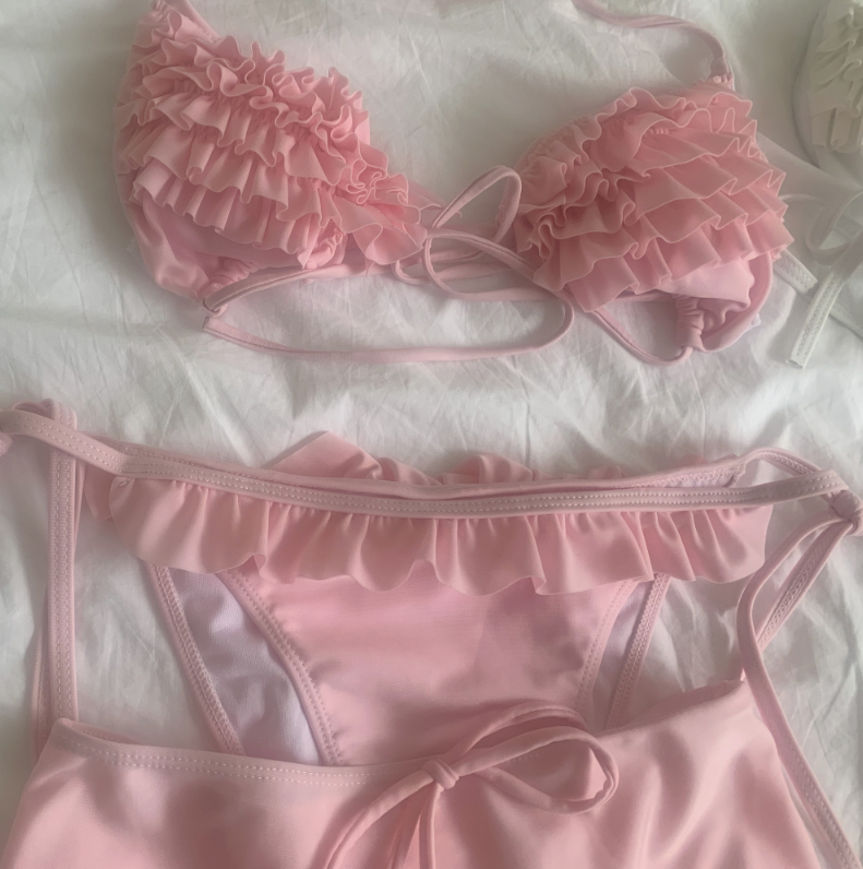 Mermaid Frill Bikini Set (pink)