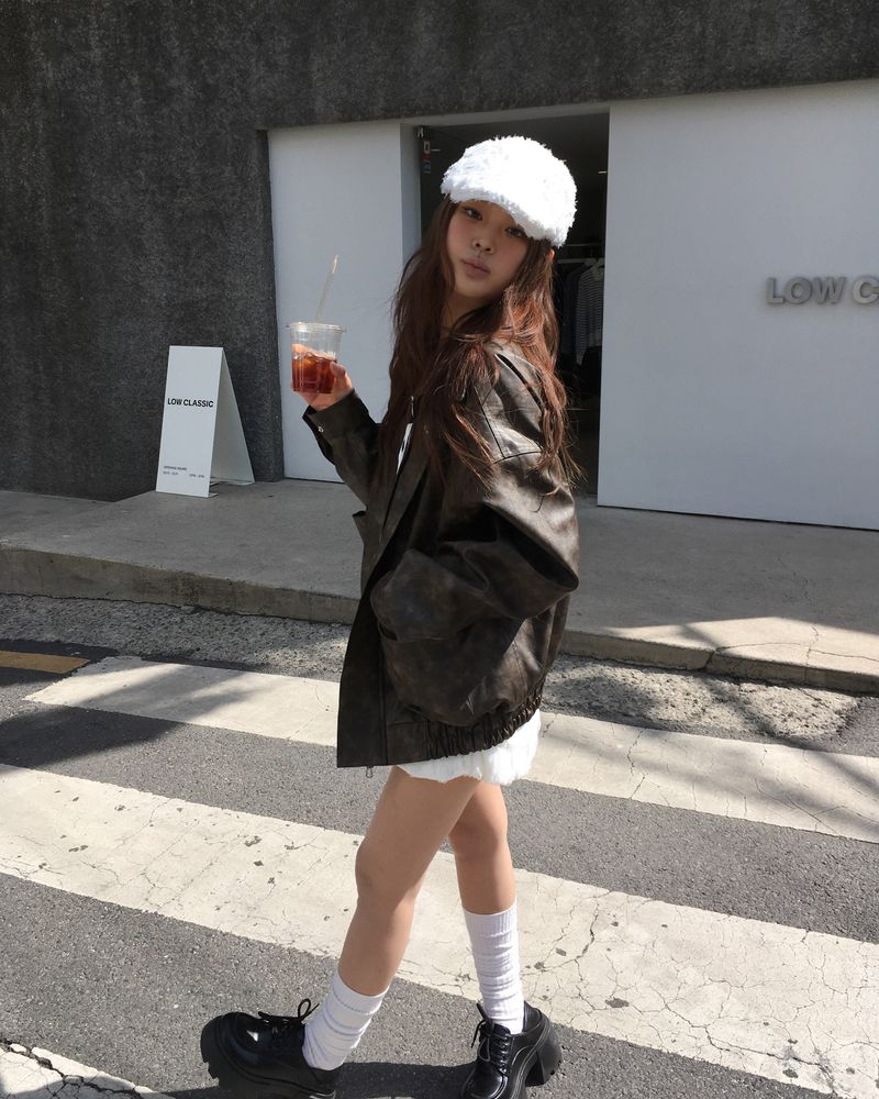 [Made] Rene leather jacket -brown