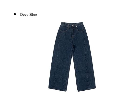 Ring-on Cut Washing Denim Wide Pants