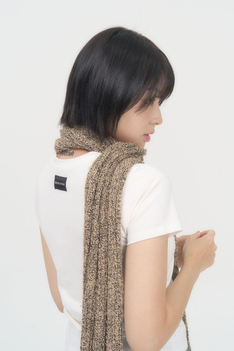 MIX KNIT MUFFLER (BEIGE)