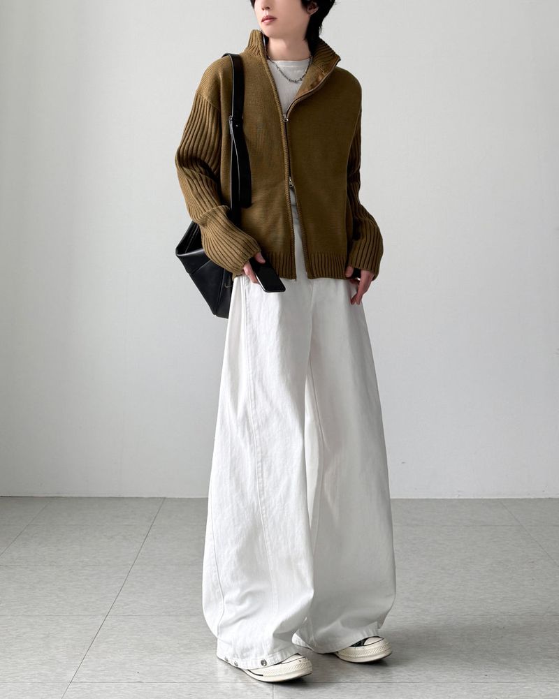 Deegan Slash Knit Zip-Up