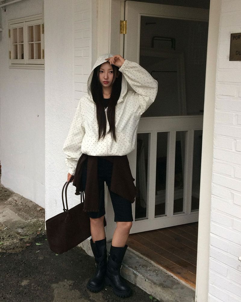 Milly Dot Hooded Windbreaker