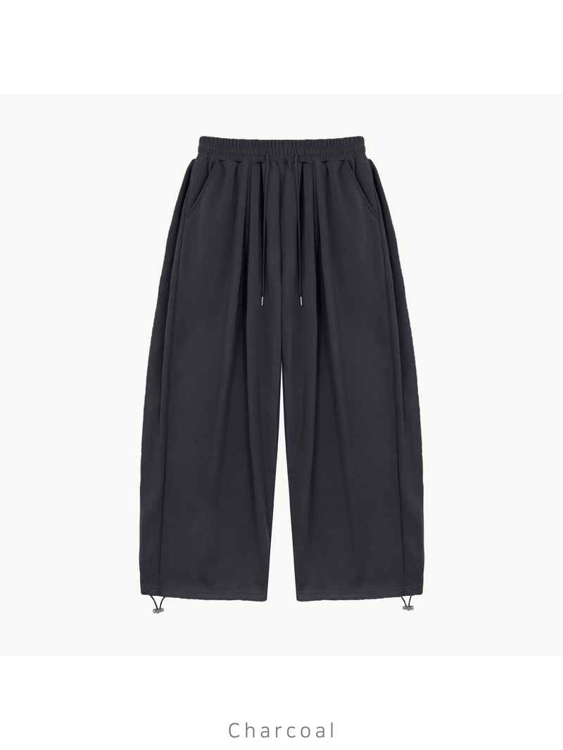 Double-pleated wide string pants 5COLOR