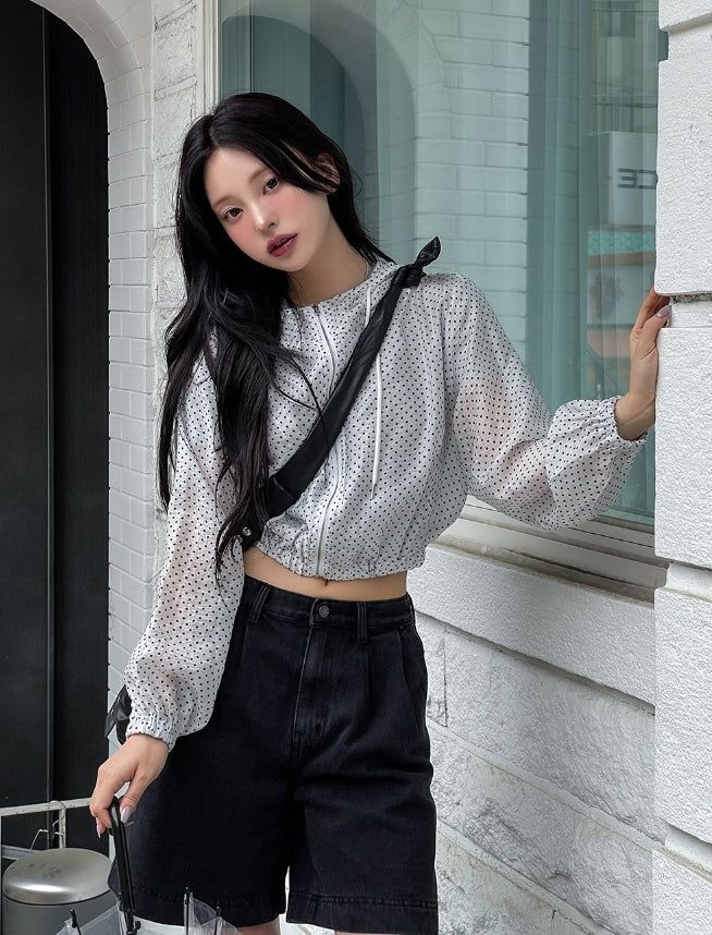 ULAN（ユレン）の「Summer Dot Rain Crop Hood Jumper（Jackets/Outerwear）」