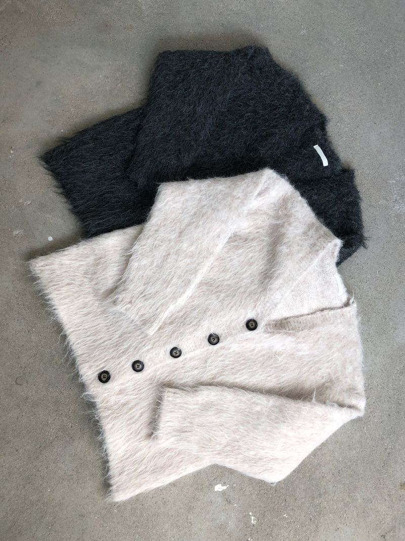 hairy overfit cardigan