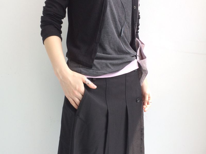 Fringe Button Wrap Skirt