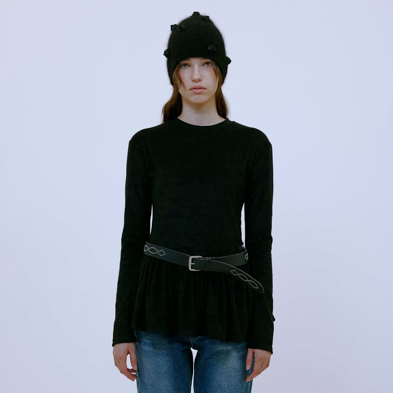 13MONTH(サーティーンマンス)の「Flare Edge Top (BLACK)(Tops)」