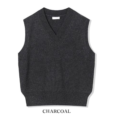 Benny wool V-neck knitwear vest
