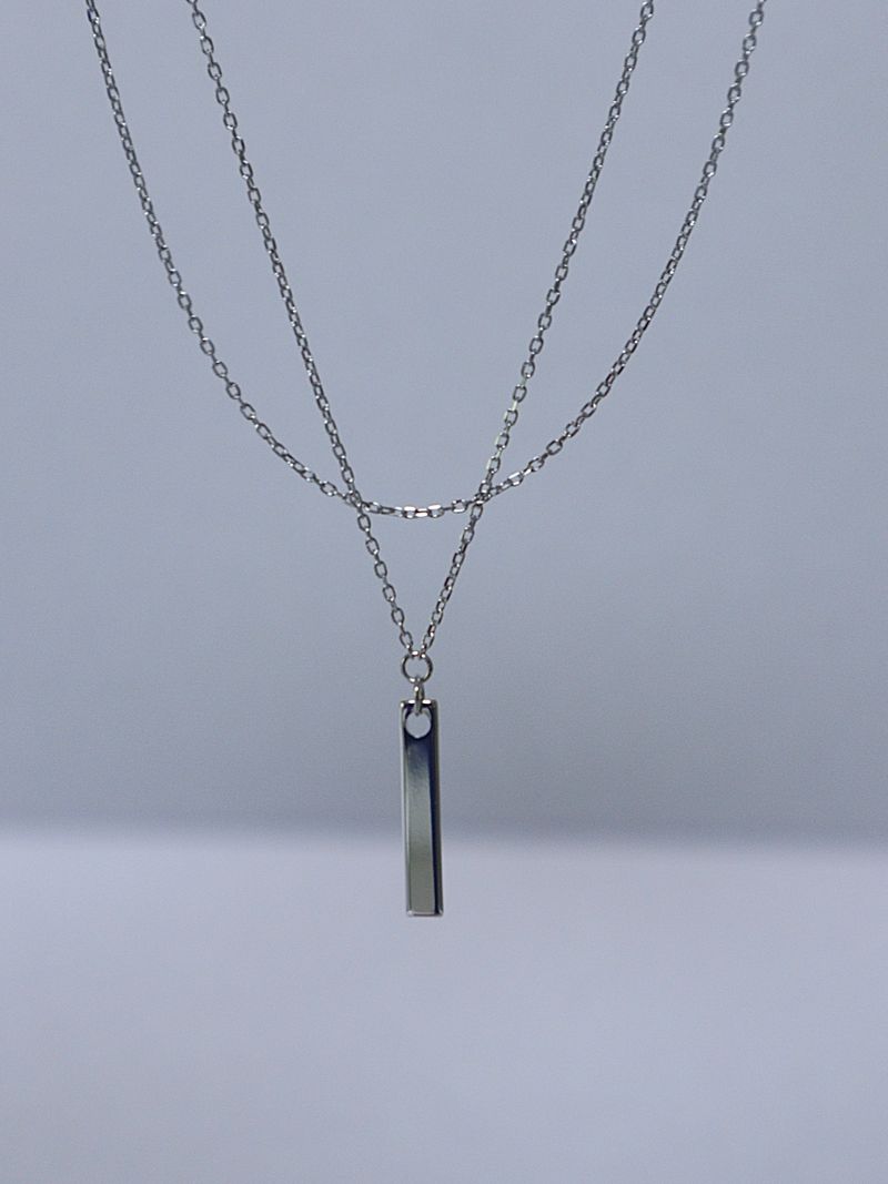 new simple bar layered necklace