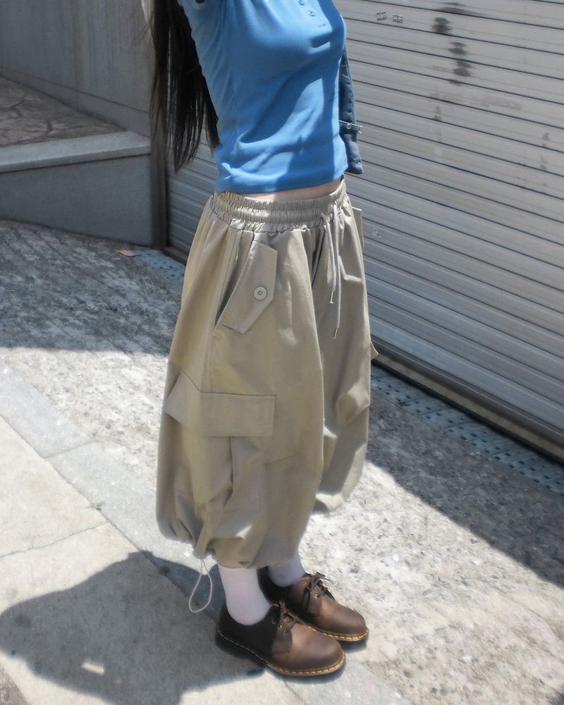 Neyo two-way string cargo Bermuda pants