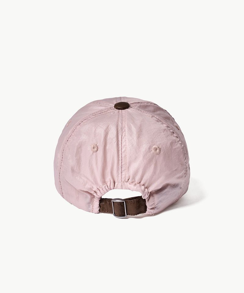 Flower Shirring Ball Cap - Pink/Brown
