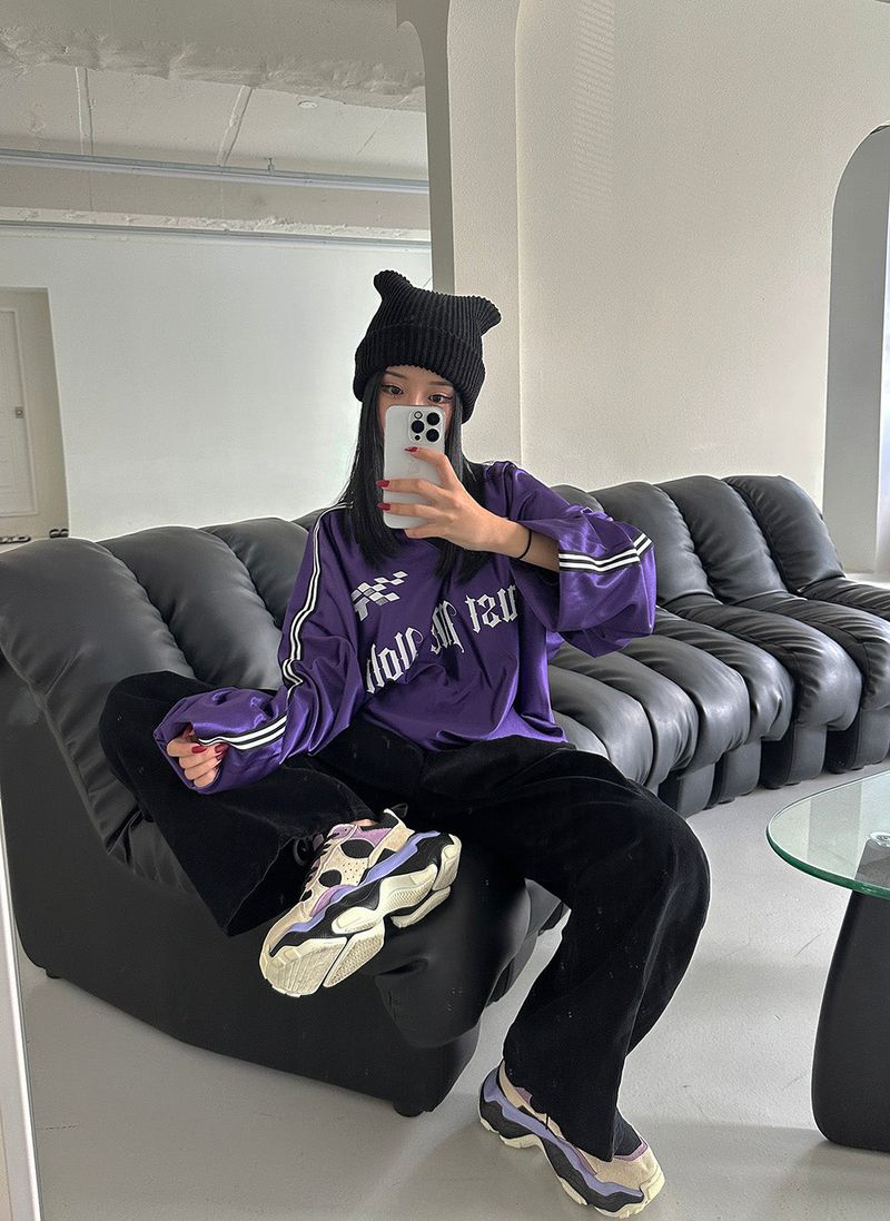 [UNISEX] Track collar biker sweatshirt