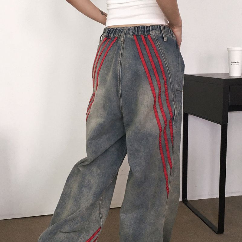WONDER WONDER（ワンダーワンダー）の「Biggy Hip Line Diagonal Track Denim Pants（Pants）」