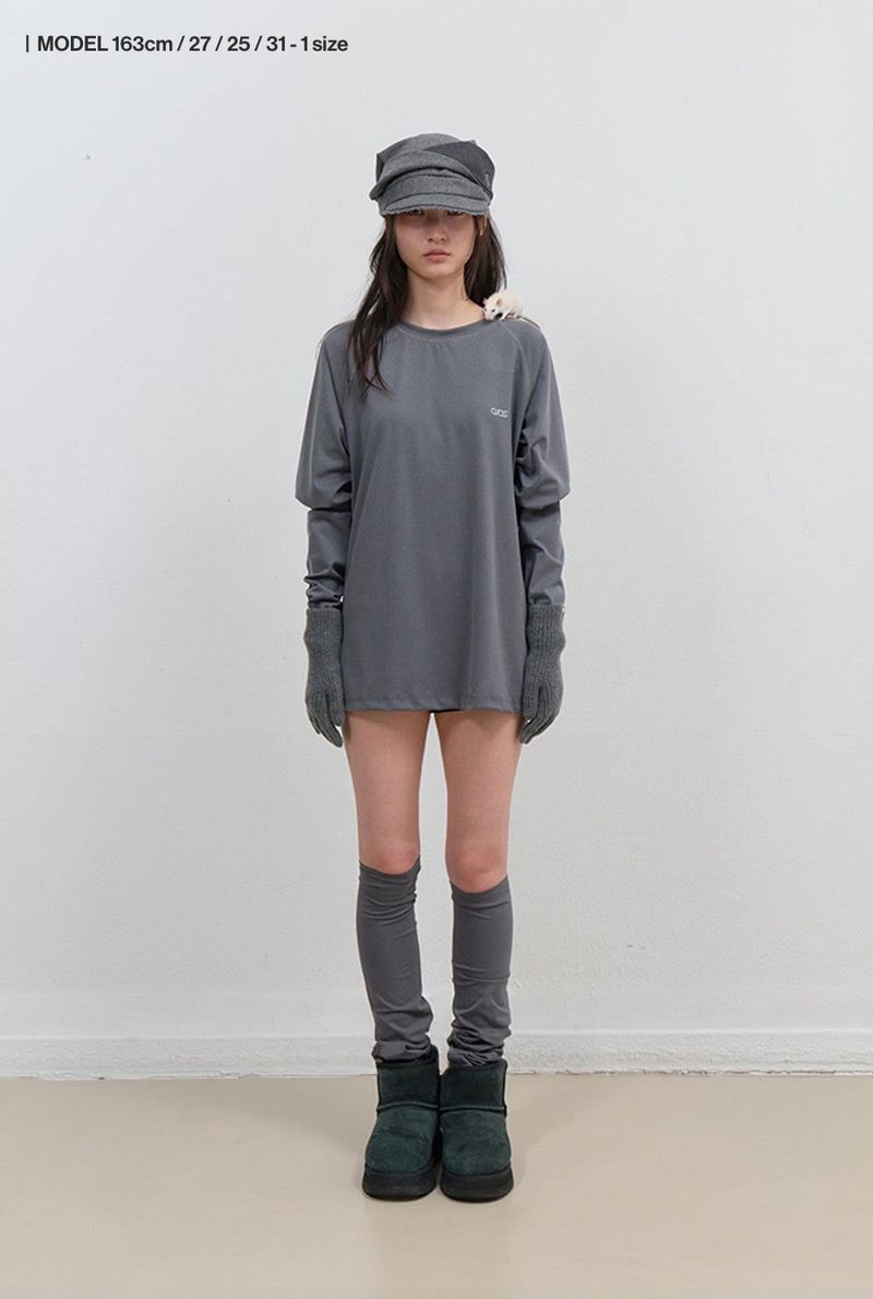 Mesh Band Puff Sleeve / Charcoal