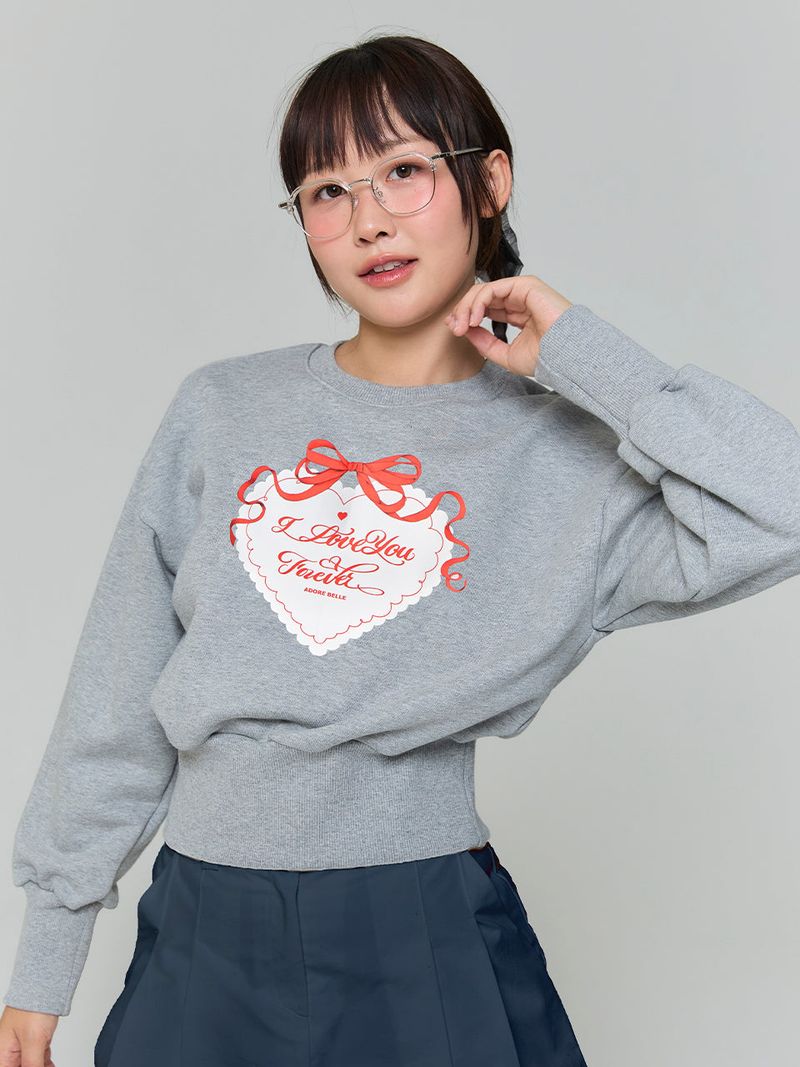 ADORE BELLE(アドールベル)の「HEART SWEATSHIRT - GRAY(Tops)」