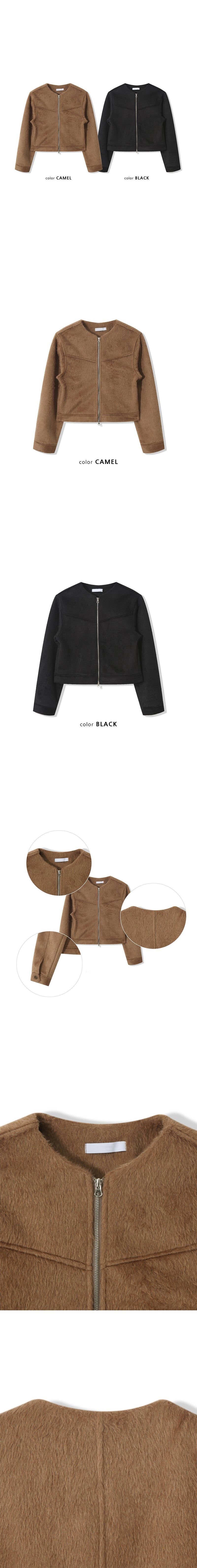 [F/W] Wool roundneck crop jacket(2color)