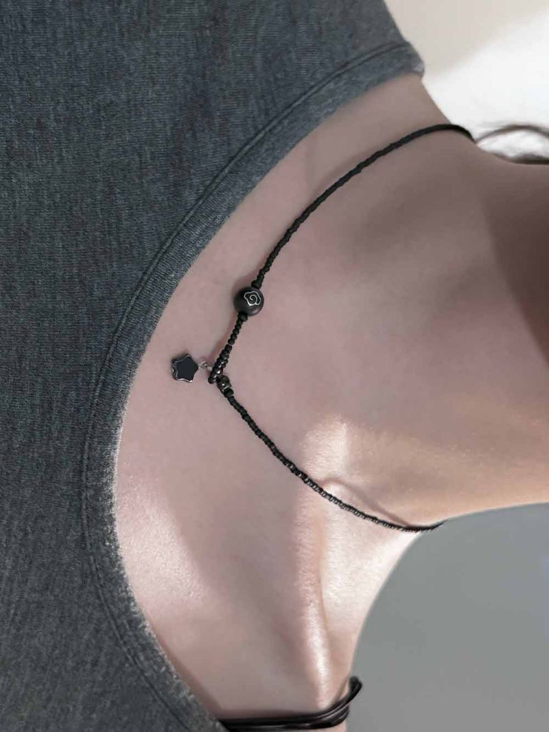 Ebony cloud & star necklace