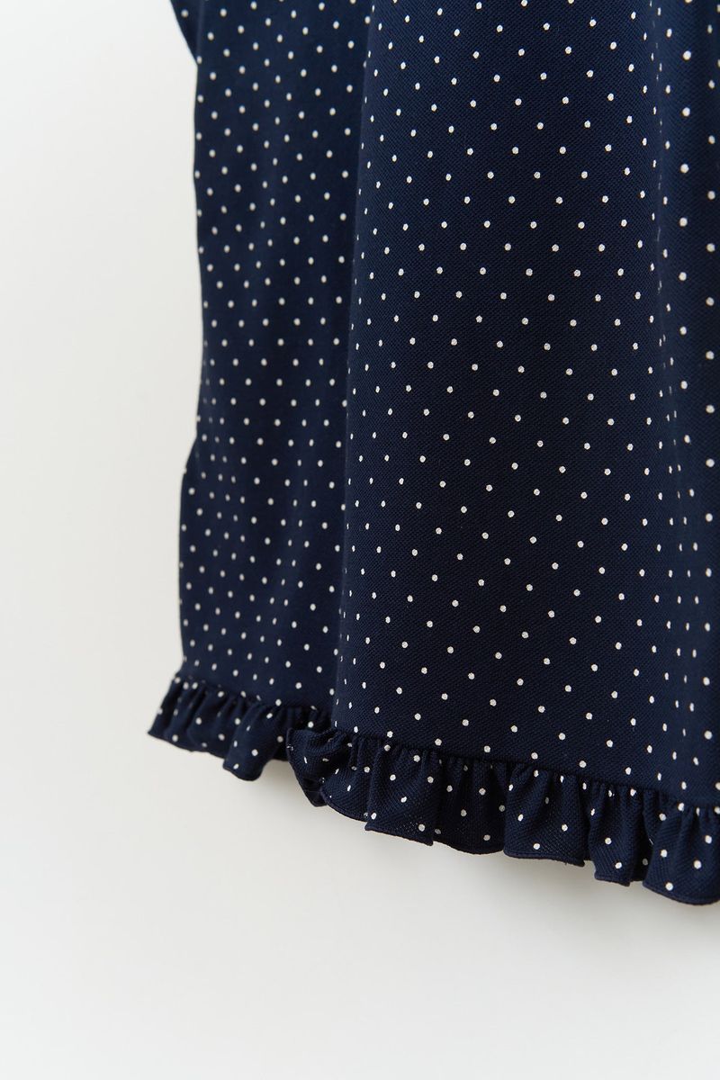 (W) Union Dot Collar Top