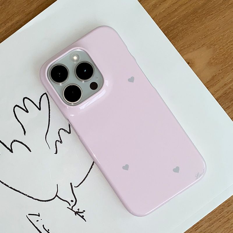 [MADE] STARRY HEART PHONE CASE PINK (glossy hard)