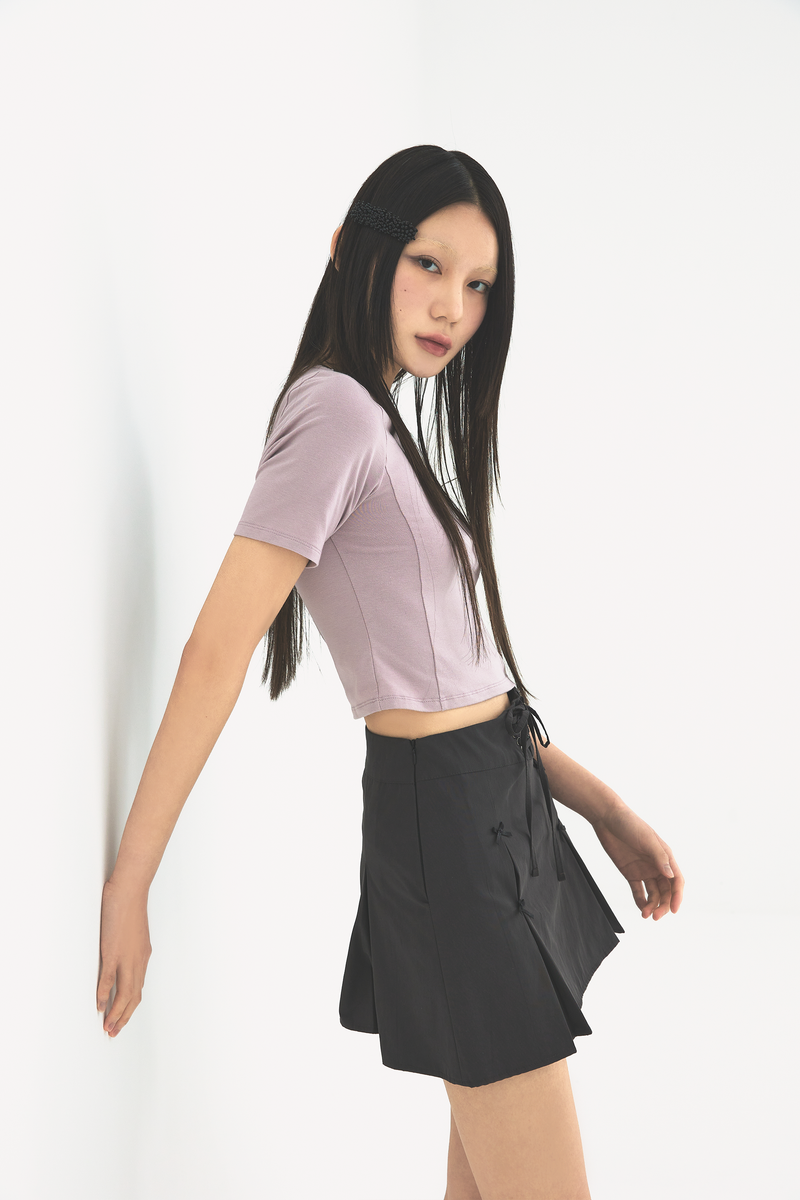 Ribbon pleats skirt