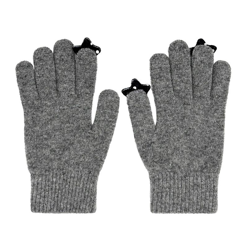 Star Wool Gloves [Grey Dot]