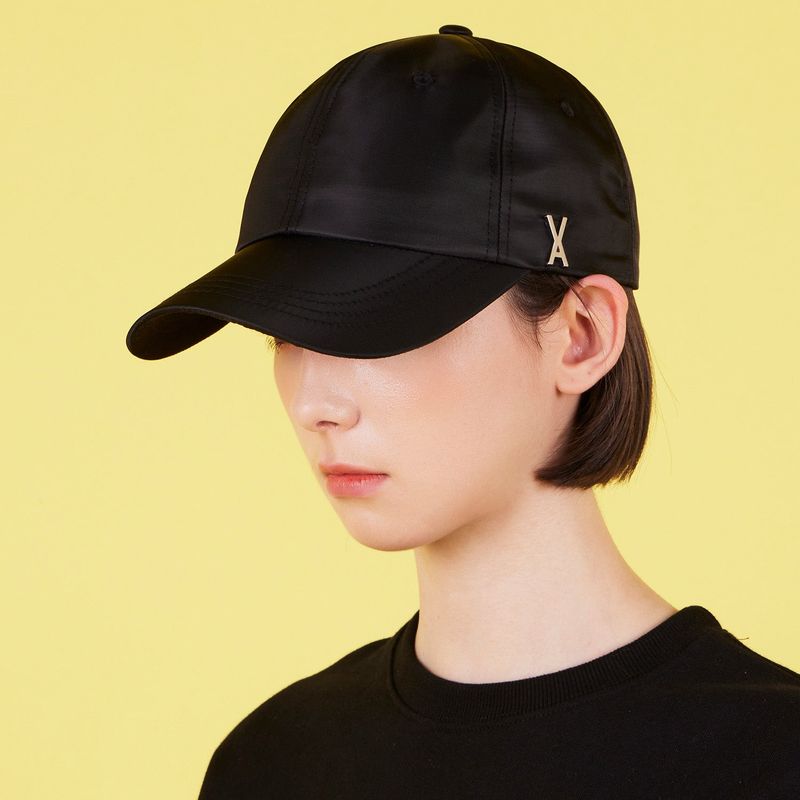 Stud Logo Over Fit Poly Ball Cap Black