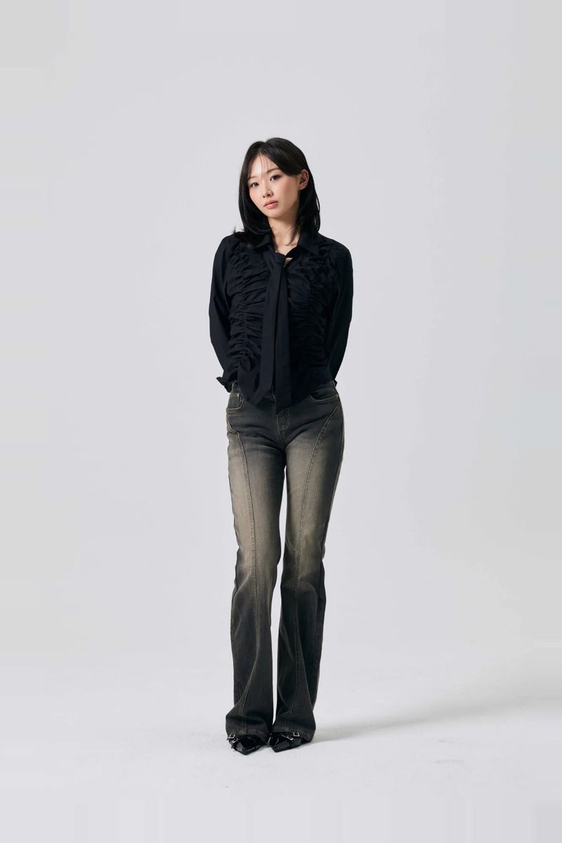 ELLA BOOTCUT DENIM PANTS / BLACK