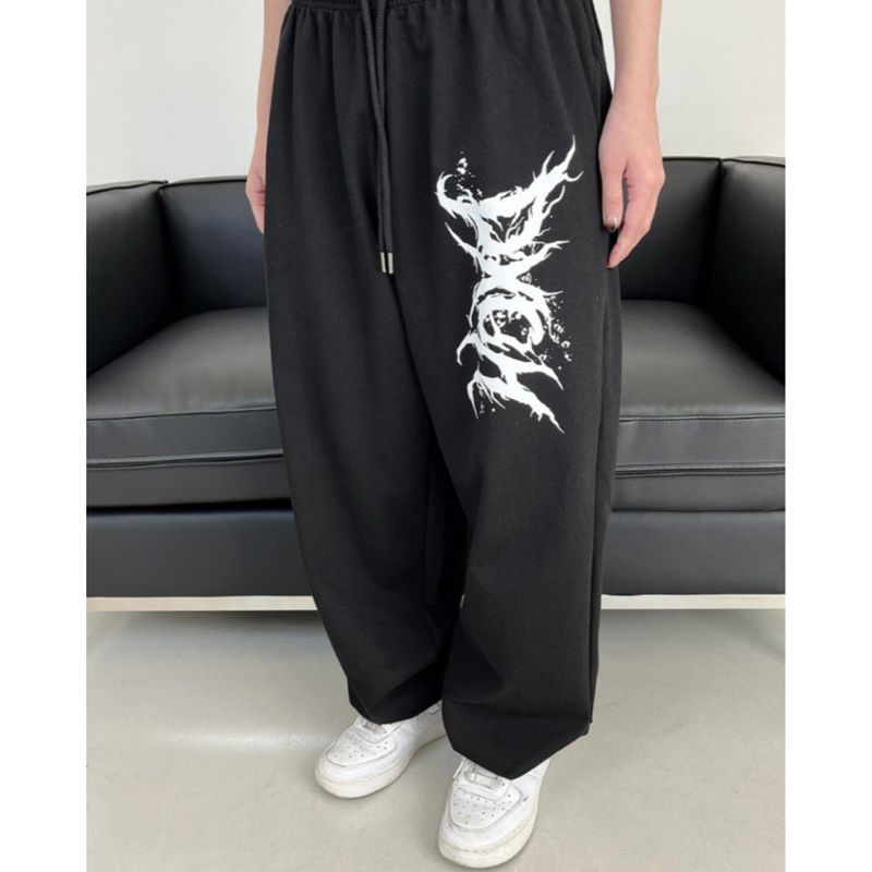 STREET LOGO LONG WIDE PANTS 2COLOR