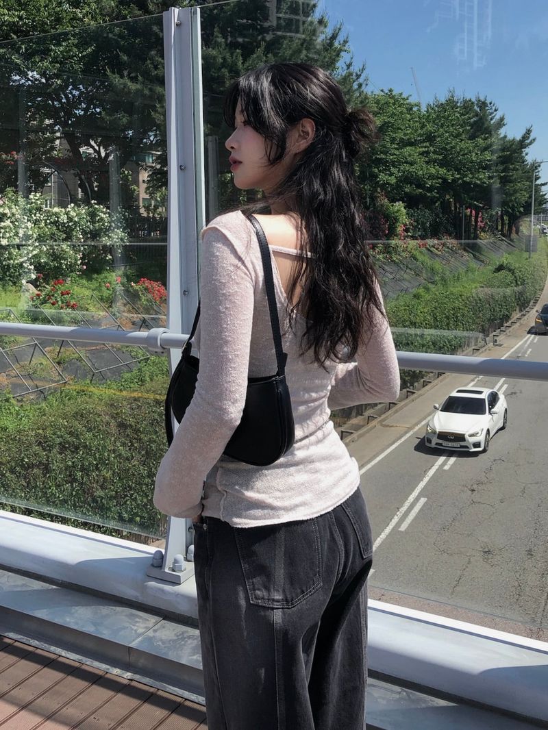 Backless Boat Neck Knit