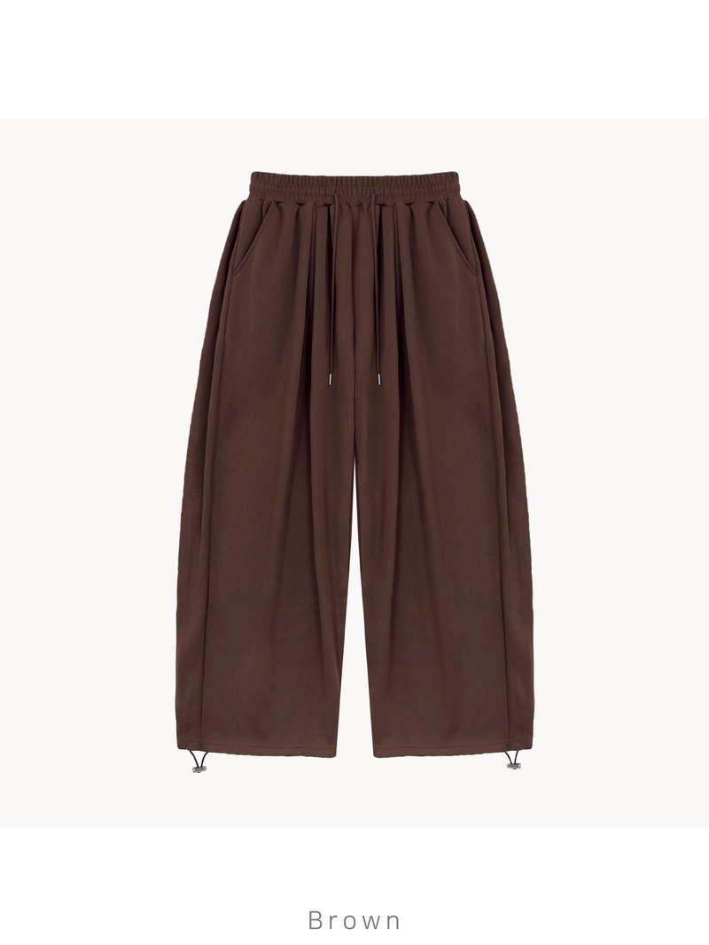 Double-pleated wide string pants 5COLOR
