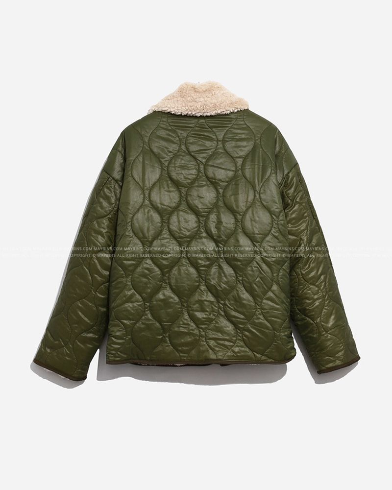 Reversible fur quilted jumper